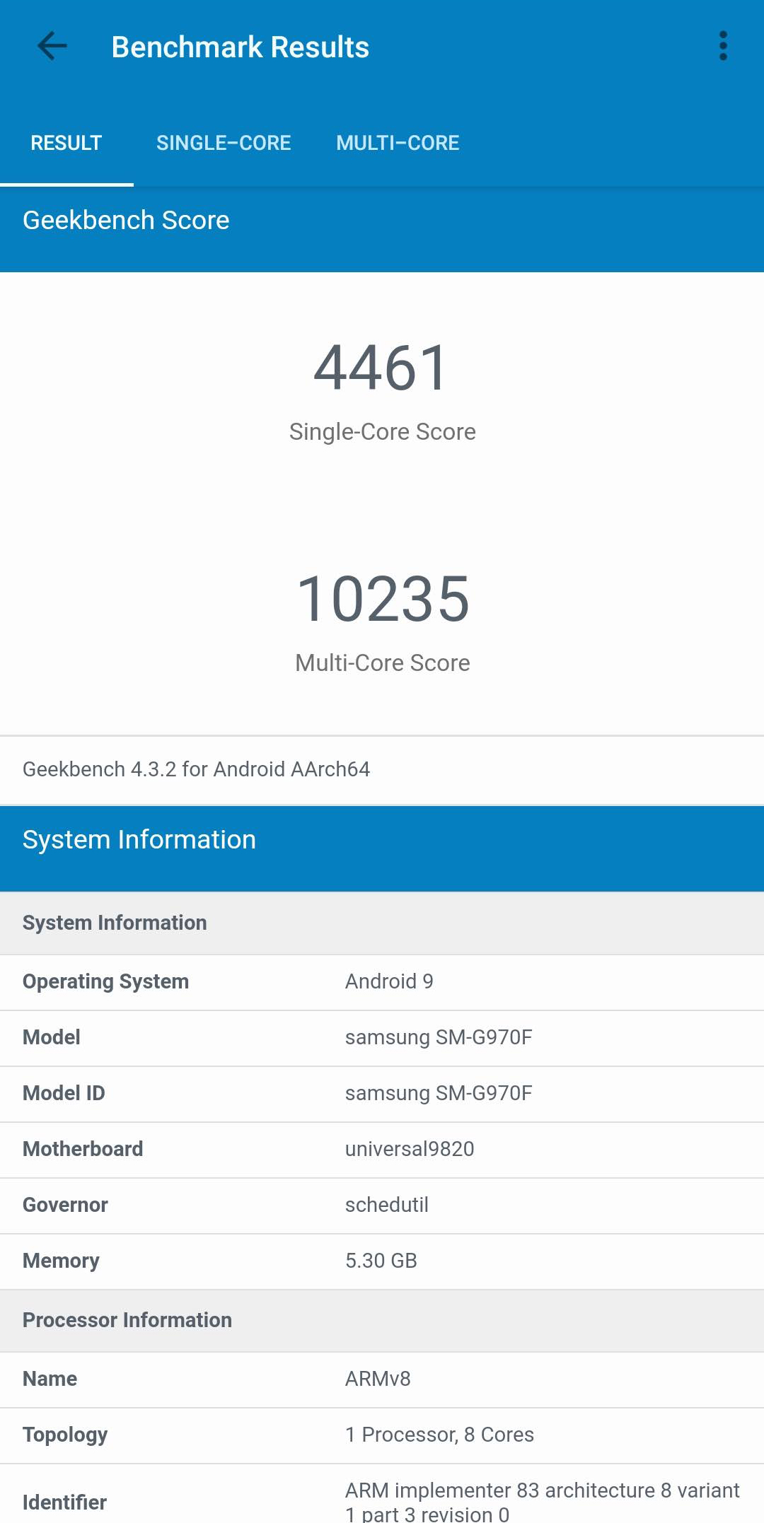 s10e geekbench