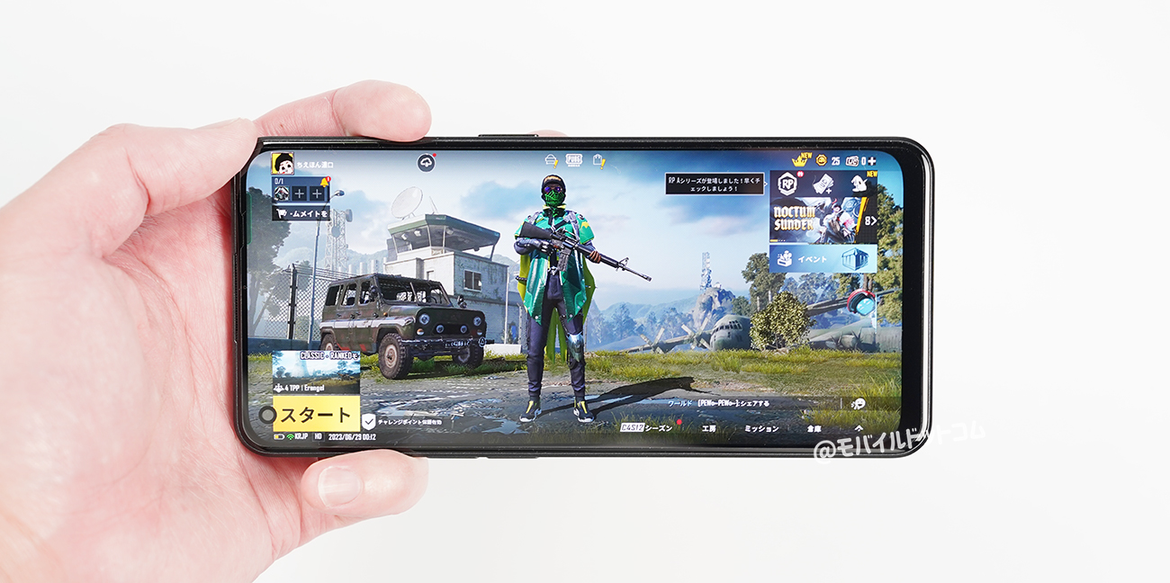 OPPO Reno9 AでPUBGモバイルの動作チェック