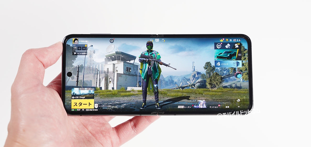 Galaxy Z Flip5でPUBGモバイルの動作チェック